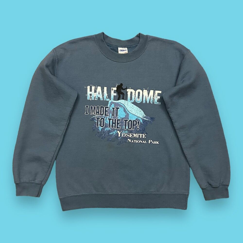 Yosemite National Park Half Dome Sweatshirt Crewneck I Made It Blue Small